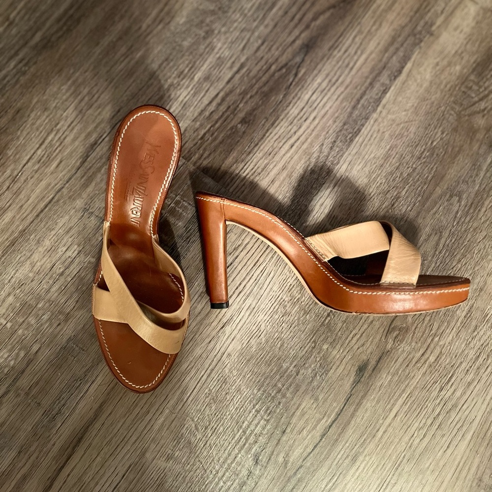 YVES SAINT LAURENT Leather Slides - Picture 3 of 9